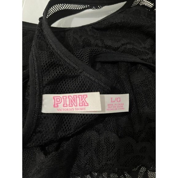 Pink Bralette Women Large Black Lace Racerback - Picture 9 of 10